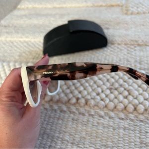 Prada cat eye white and tortoise shell sunglasses